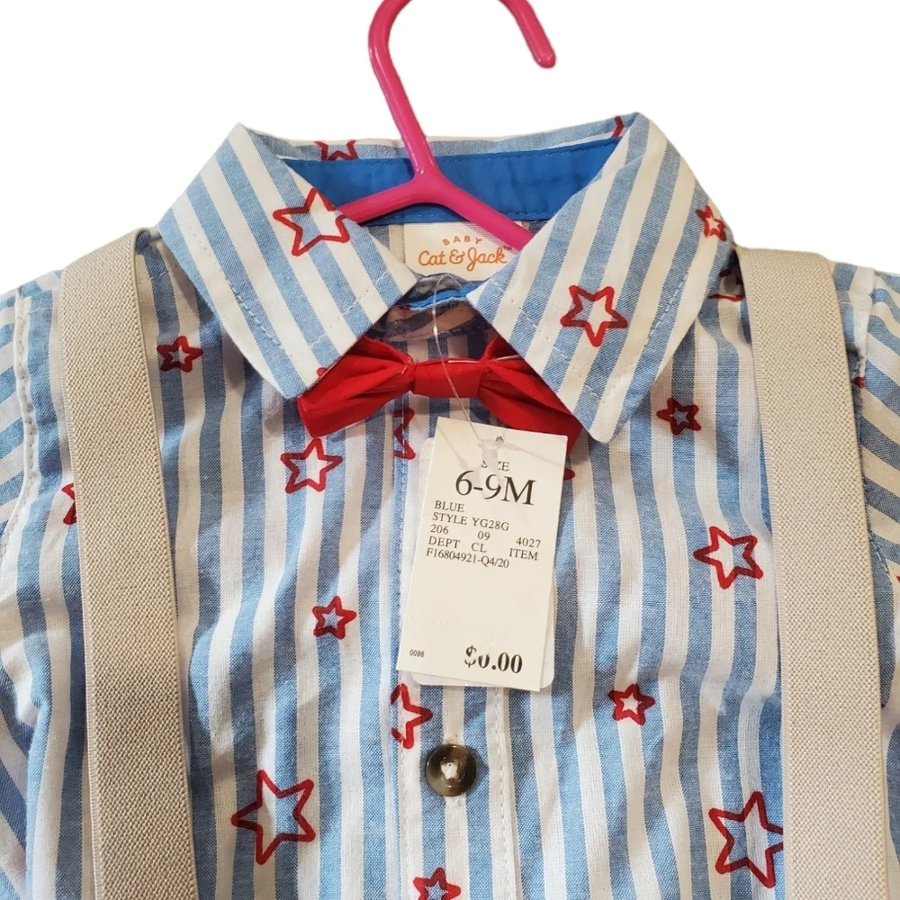 Cat & Jack Red, White & Blue 6-9 Months Matching  Set